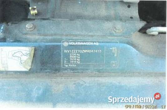 Volkswagen Transporter sprzedaż syndyka 2459cm3