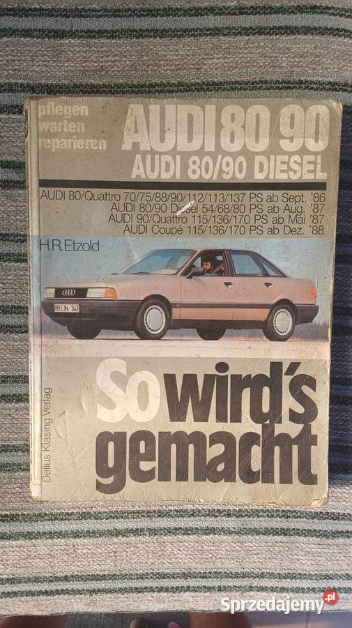 Książkowy poradnik serwisowy audi8090 Lubartów