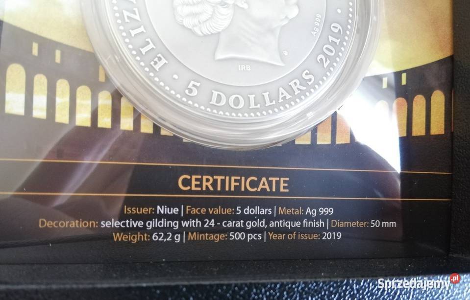 Srebrna moneta RYDWAN Chariot NIUE 2019 2oz Opole sprzedam