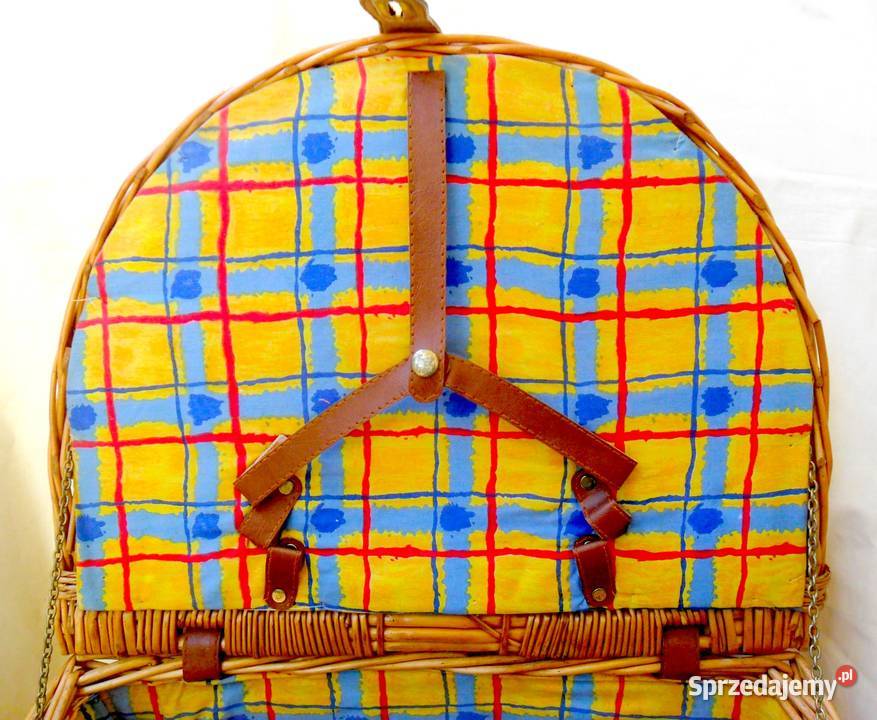 Koszyk Kosz piknikowy wiklinowy 4 osób Sport i Wypoczynek Biała Podlaska