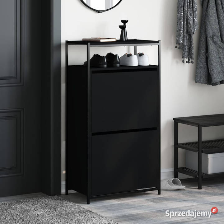 Szafka na buty czarna 60x34x112 materiał Warszawa