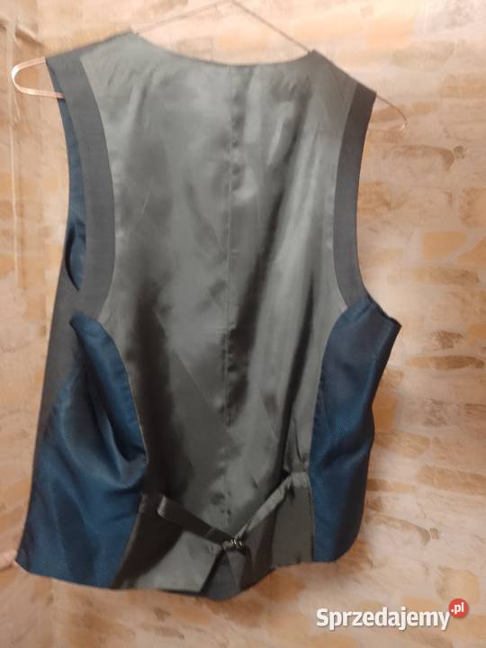 M RIVER ISLAND Szaro granatowa kamizelka niebieski Kraków