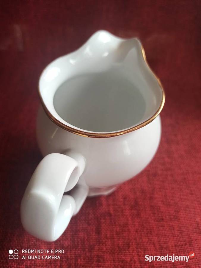 Mlecznik z białej porcelany Schmidt Zlocona na Gdańsk