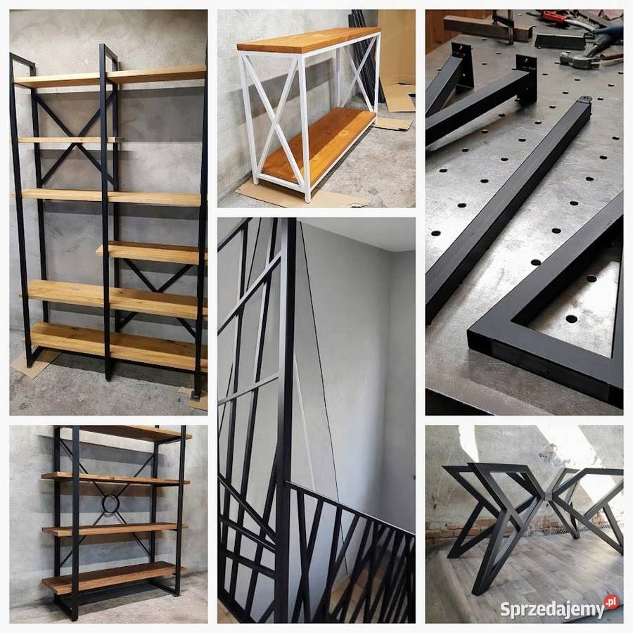 Zestaw Półek wiszących na ścianę LOFT DĄB STAL