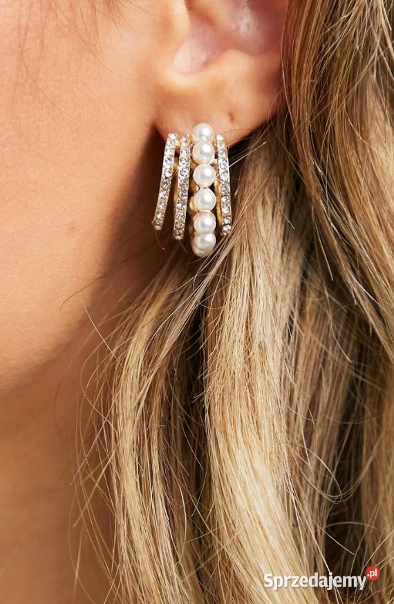 ASOS Bogato zdobione kolczyki z Londynu perły Kraków sprzedam