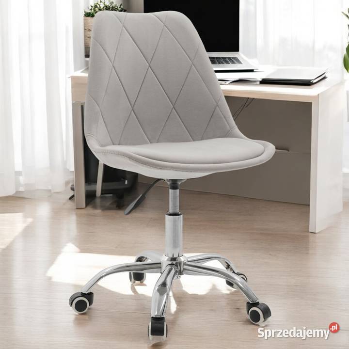 Jasnoszare Obrotowe Krzesło Tapicerowane Dublin Tarchały Małe