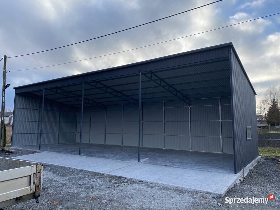 Wiata garażowa 16x6 Antracyt w montaż transport Kraków