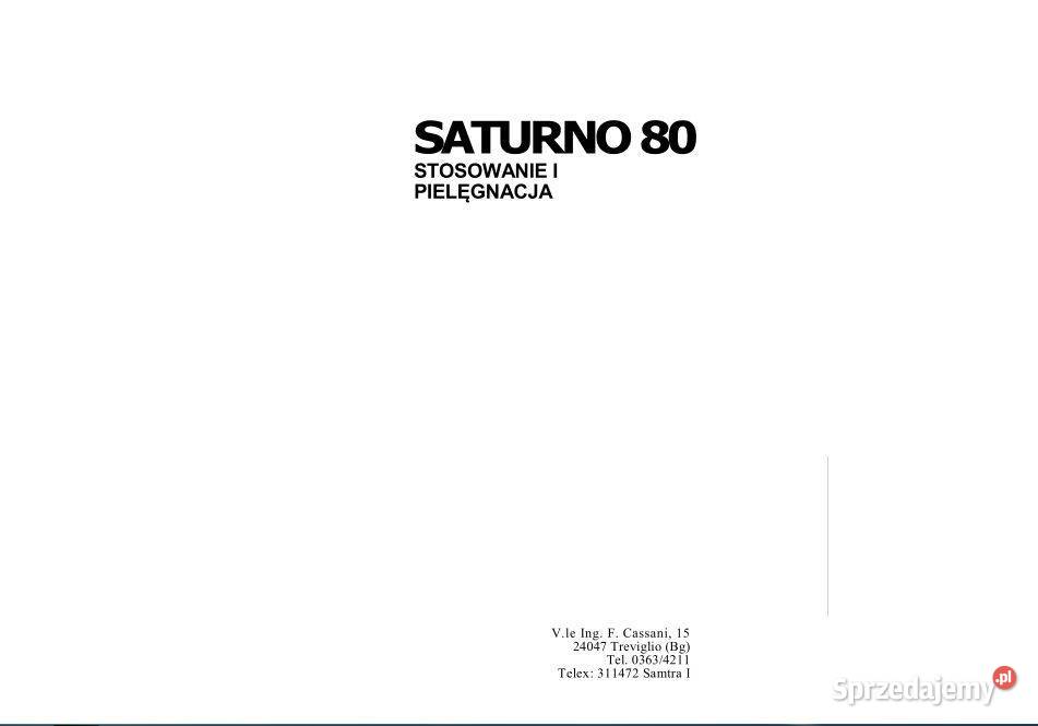 SAME SATURNO 80 instrukcja obsługi katalog motoryzacja, transport Kielce