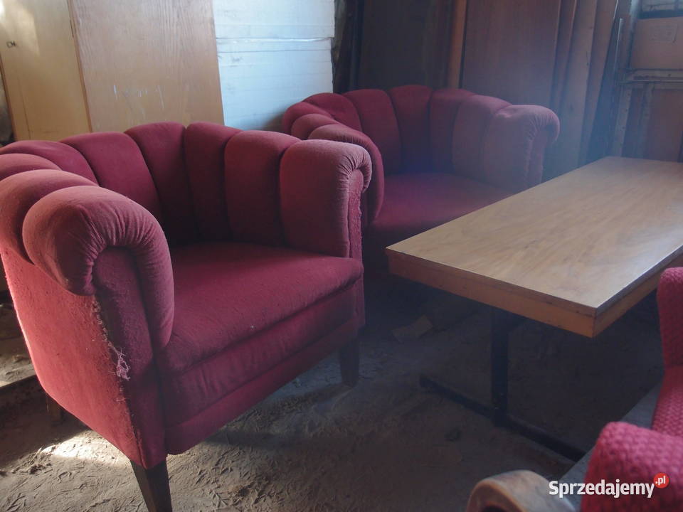 Starocia z PRLu stylowe fotele i ława Art deco Łódź