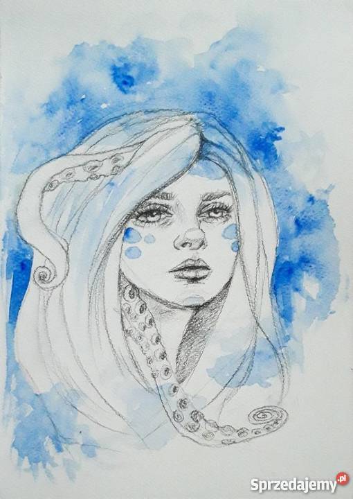 MORSKA ISTOTA OŚMIORNICA rysunek ołówkiem i Katowice