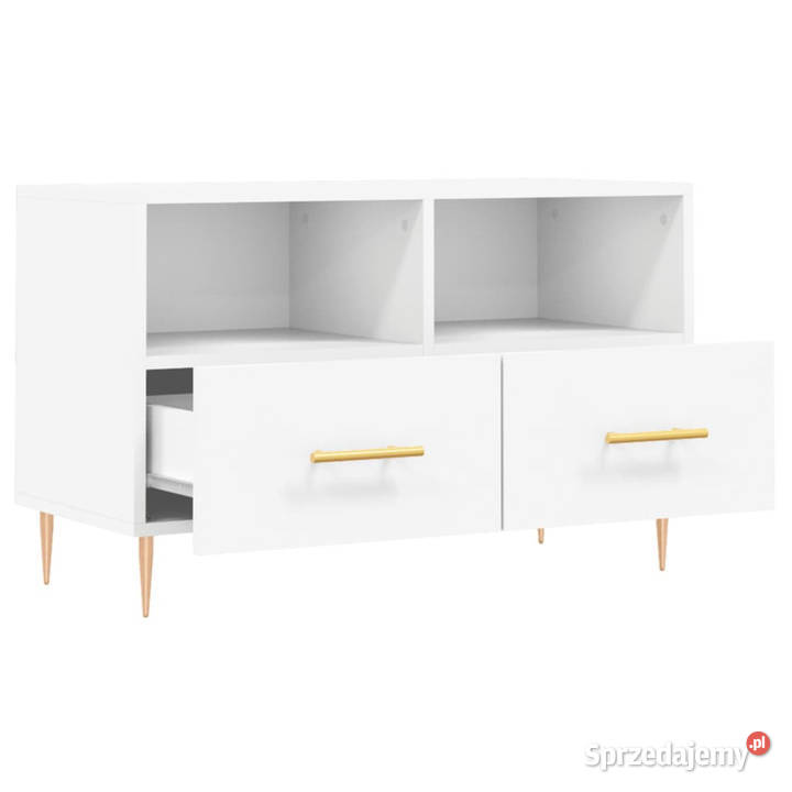 Szafka pod TV biała 80x36x50 materiał