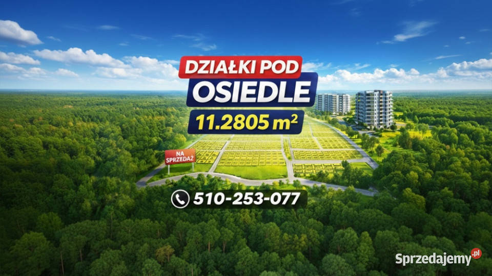 Działki inwestycyjne 1128 ha pod osiedle Gmina Wólka Smolana