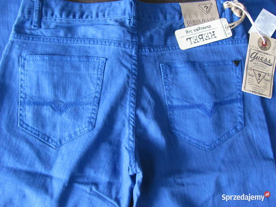 spodnie niebieskie GUESS JEANS REBEL SLIM FIT 44 Spodnie Zamość