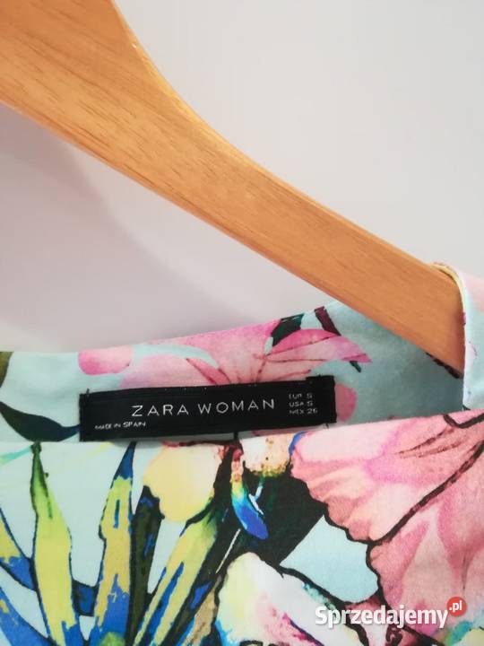 Zara Woman sukienka w kwiaty S bawełniana