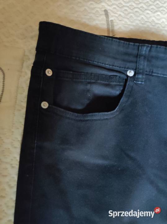 spodnie PullBear bawełniane elastyczne slim fit czarny świętokrzyskie