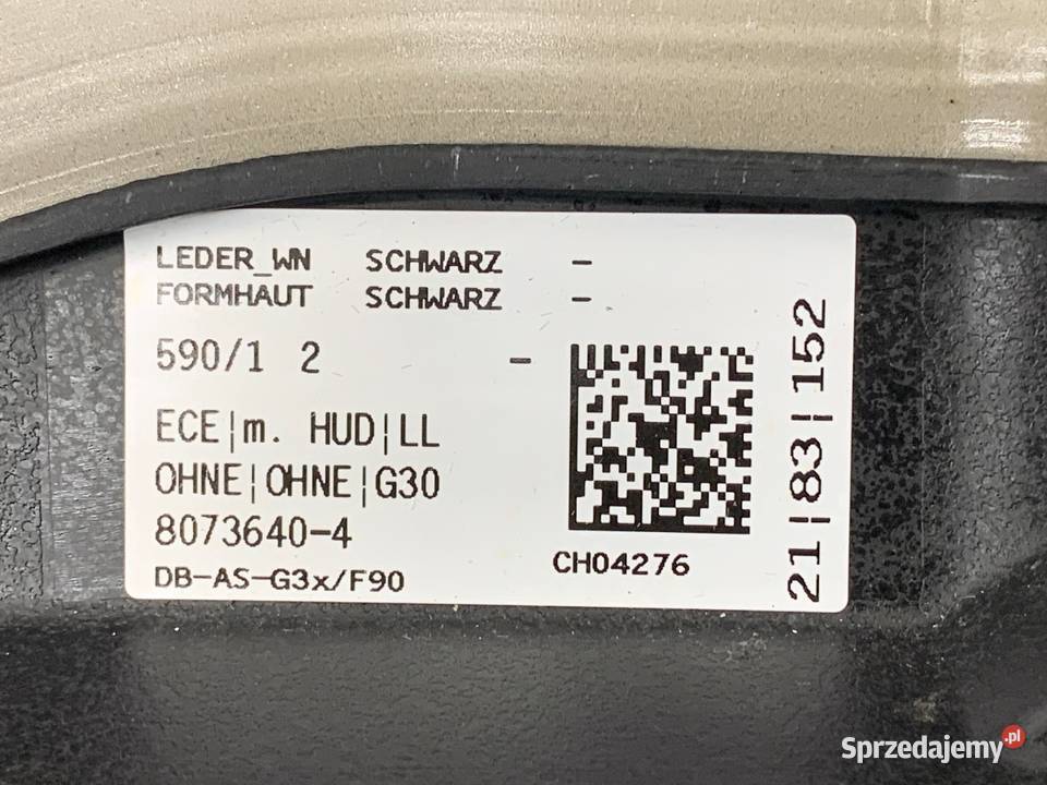 KOKPIT Z PODUSZKĄ PASAŻERA BMW G30 SedanLimuzyna