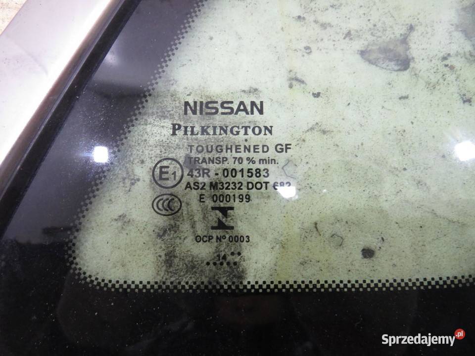 SZYBA KAROSERYJNA PRAWY TYŁ 14 QASHQAI J11 15