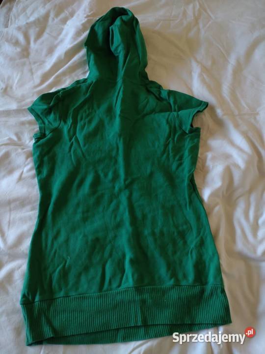 Bluza zielona krótkie rękawy kaptur Dorothy