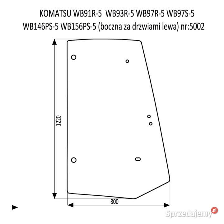 SZYBA BOCZNA KOMATSU WB91R WB93R WB97R WB146 WB1 Części do maszyn budowlanych Kielce sprzedam