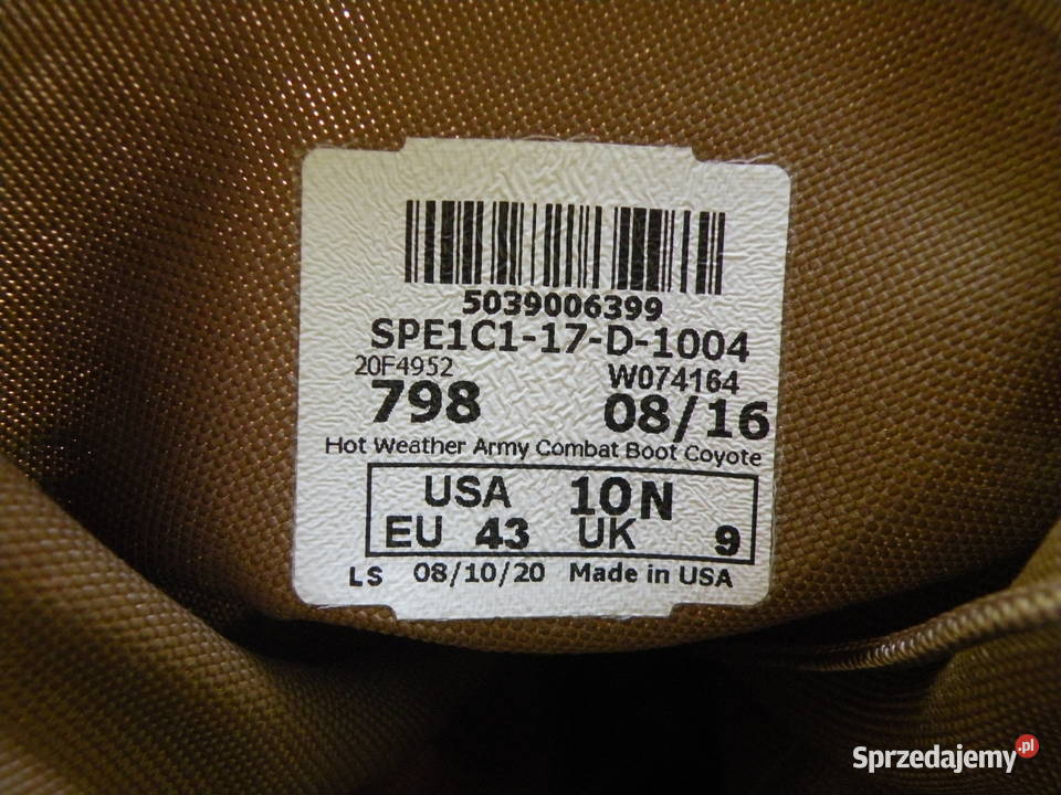 Buty combat hot weather coyote 10N dolnośląskie Wrocław sprzedam