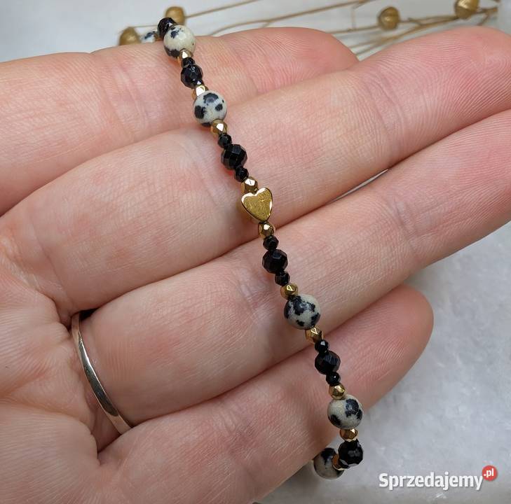 Bransoletka różaniec kamienie czarny turmalin warmińsko-mazurskie Elbląg