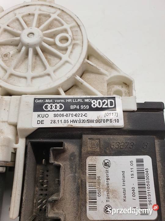 SILNICZEK SZYBY PRAWY AUDI A3 8P LIFT 8P4959802D śląskie Przystajń