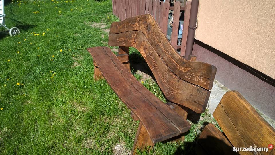 Sprzedam komplet ogrodowy dębowy rzeźbiony kujawsko-pomorskie