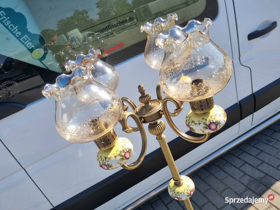 Lampa Antyczna podłogowa Porcelana antyk 4 Dzierżoniów