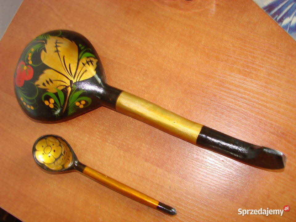Chochłoma drewniana rosyjska łyżka Pruszcz Gdański
