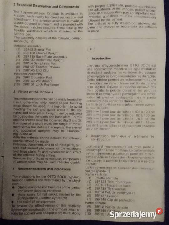 Orteza Hiperprzeprostna kręgosłupa Dorso Arexa Kraków