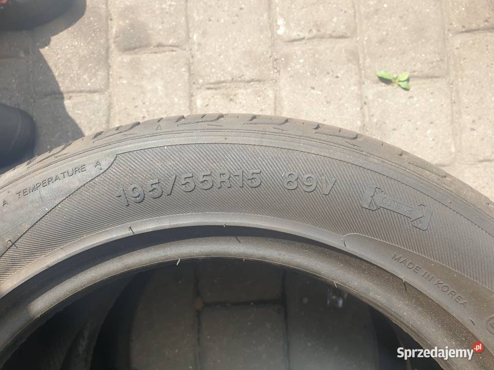 Dwie sztuki opon lato 19555 R15 5 mm bieżnika Dobre Miasto