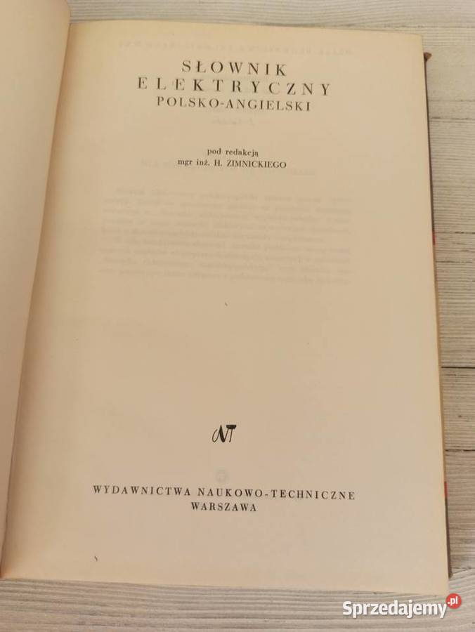 Słownik elektryczny polsko angielski NT 1962 Rok wydania 1962 śląskie