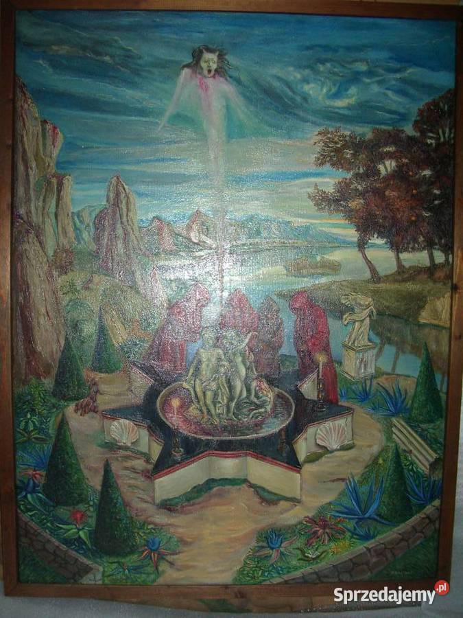 Marek Naszak Obraz olejny Duch fontanny mazowieckie Warszawa sprzedam