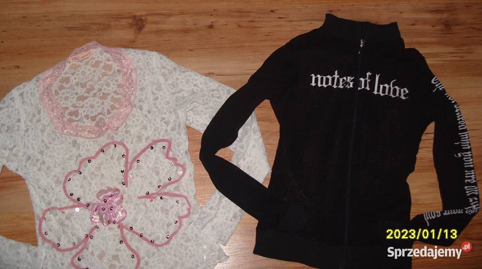 2x Siateczkowe Bluzeczki Zamek Cekiny r 3436 Rawicz