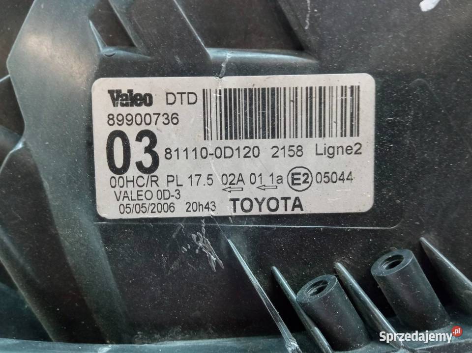 LAMPA PRZÓD PRAWA EUROPA 89900736 811100D120 świętokrzyskie