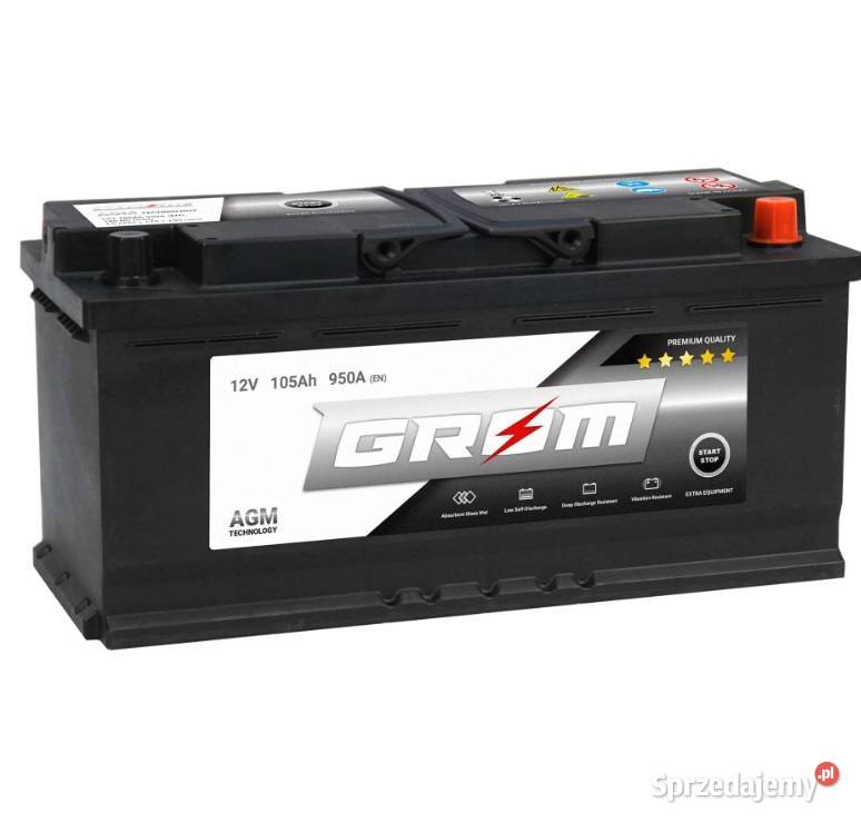Akumulator GROM AGM STARTSTOP 105Ah 950A Dostawa Rzeszów