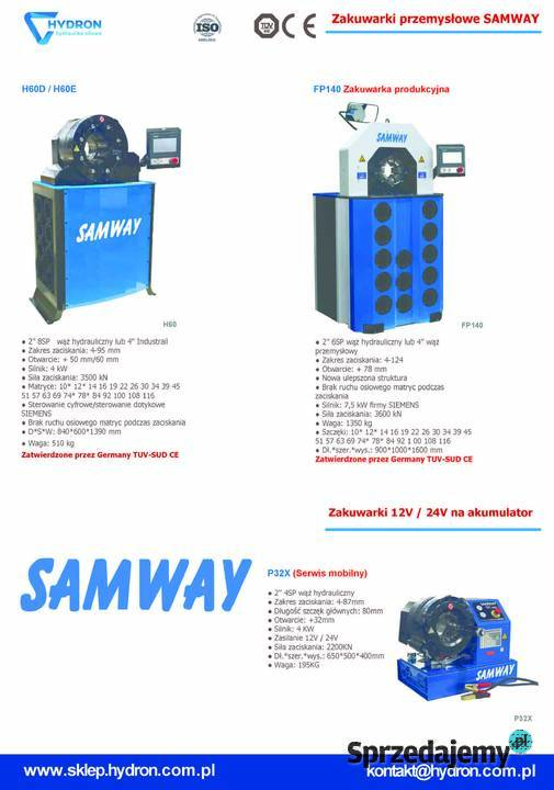 Zakuwarka ręczna P16HPS 12SN do 45mm SAMWAY Złotów