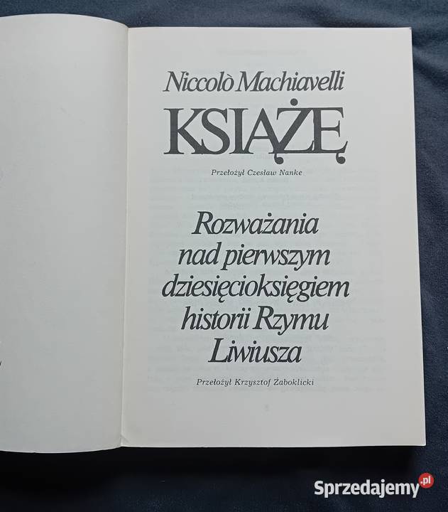 Niccolo Machiavelli Książę PIW 1987 r Wydanie II Koźminek