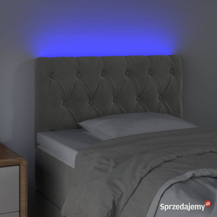 Zagłówek do łóżka z LED jasnoszary 80x7x7888 Warszawa sprzedam