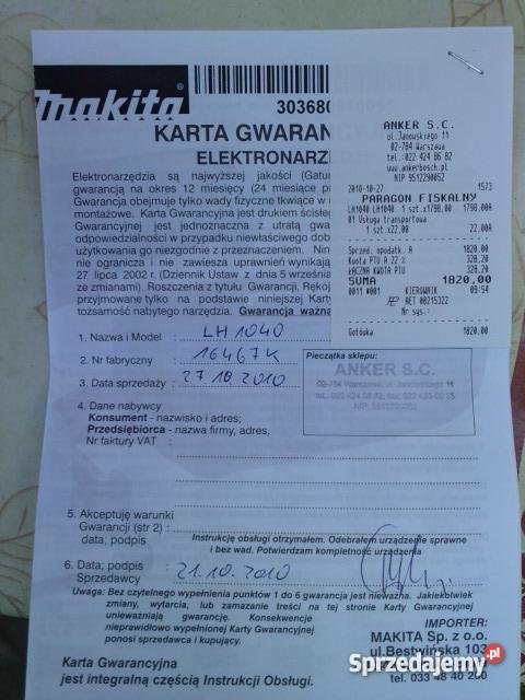 Ukośnica Pilarka Stołowa Makita LH1040 Popkowice