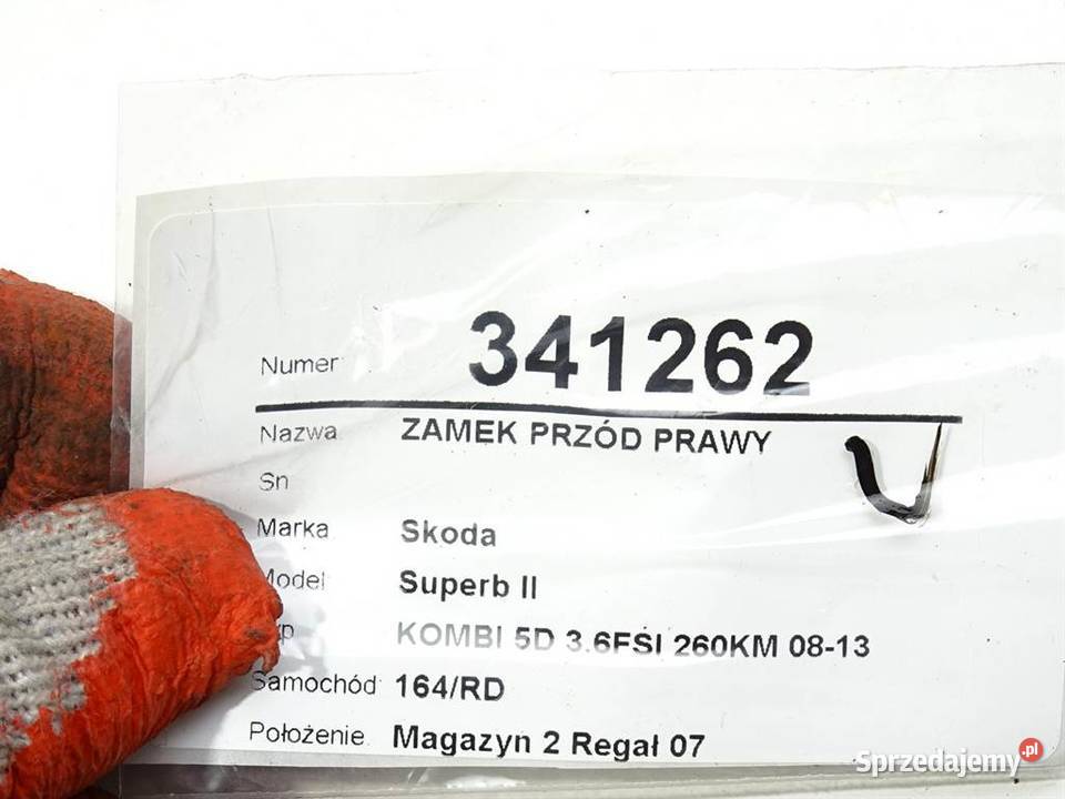 ZAMEK PRZÓD PRAWY SKODA SUPERB II Kombi osobowe
