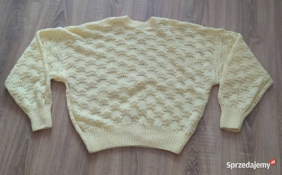 Sweter damski WŁÓCZKA żółty Swetry i golfy