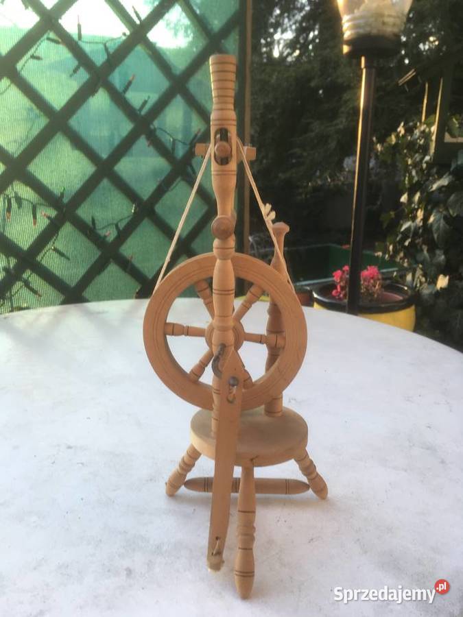Kołowrotek drewniany do przędzenia Zielonka sprzedam