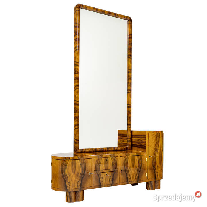Toaletka lustro art deco orzech połysk Polska wielkopolskie
