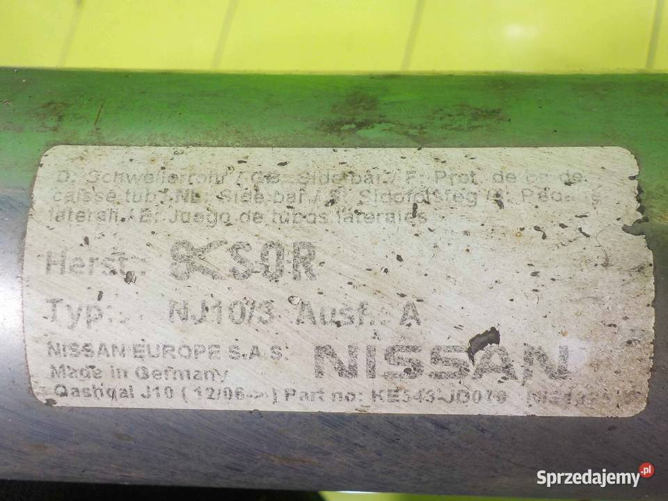 NISSAN QASHQAI I J10 07r prog stopien lewy Suków