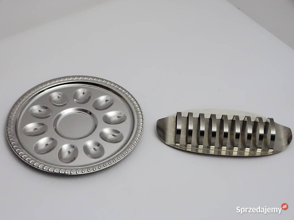 Zestaw stalowy taca na jajka krajalnica do jajek Biłgoraj