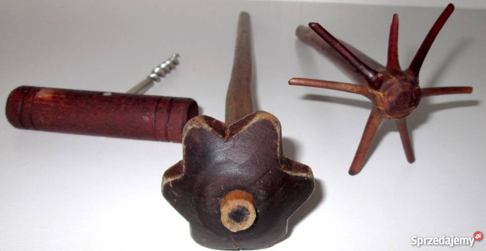 Stare przybory kuchenne ręcznie wykPRL drewno Kraków