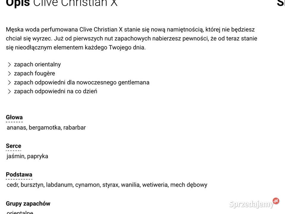 Perfum Męski X No21 CLIVE CHRISTIAN 50 ml Dla mężczyzn Nowa Sól