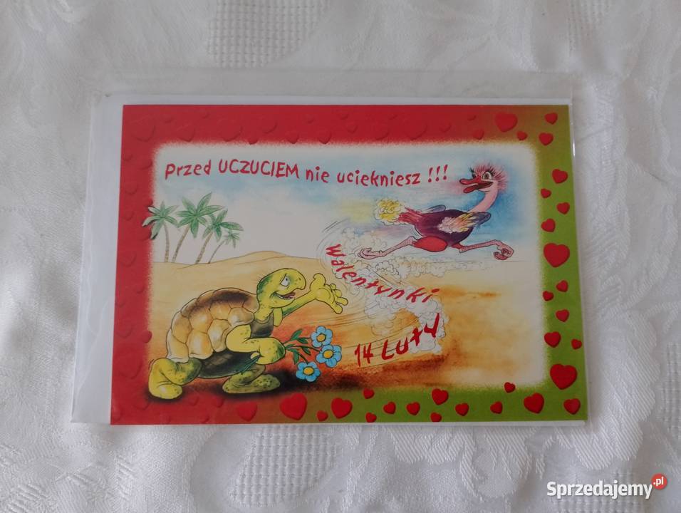 Kartka walentynkowa na WALENTYNKI składana z Oborniki