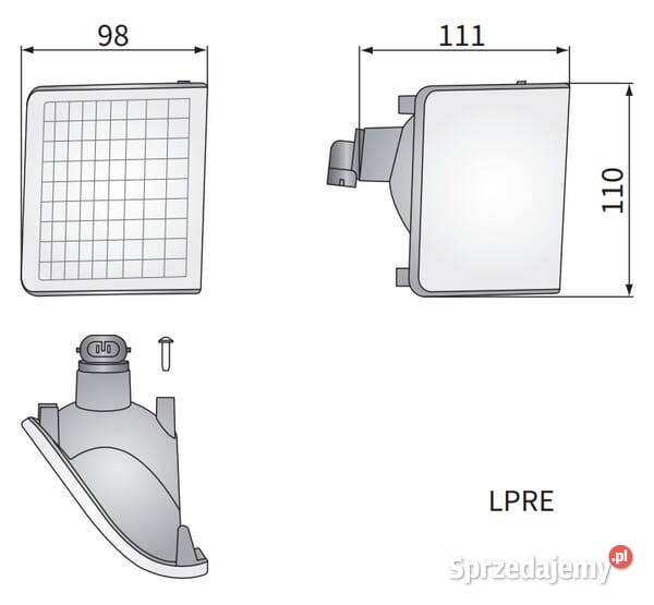 Reflektor roboczy halogenowy narożny prawy 12V małopolskie Kamionna